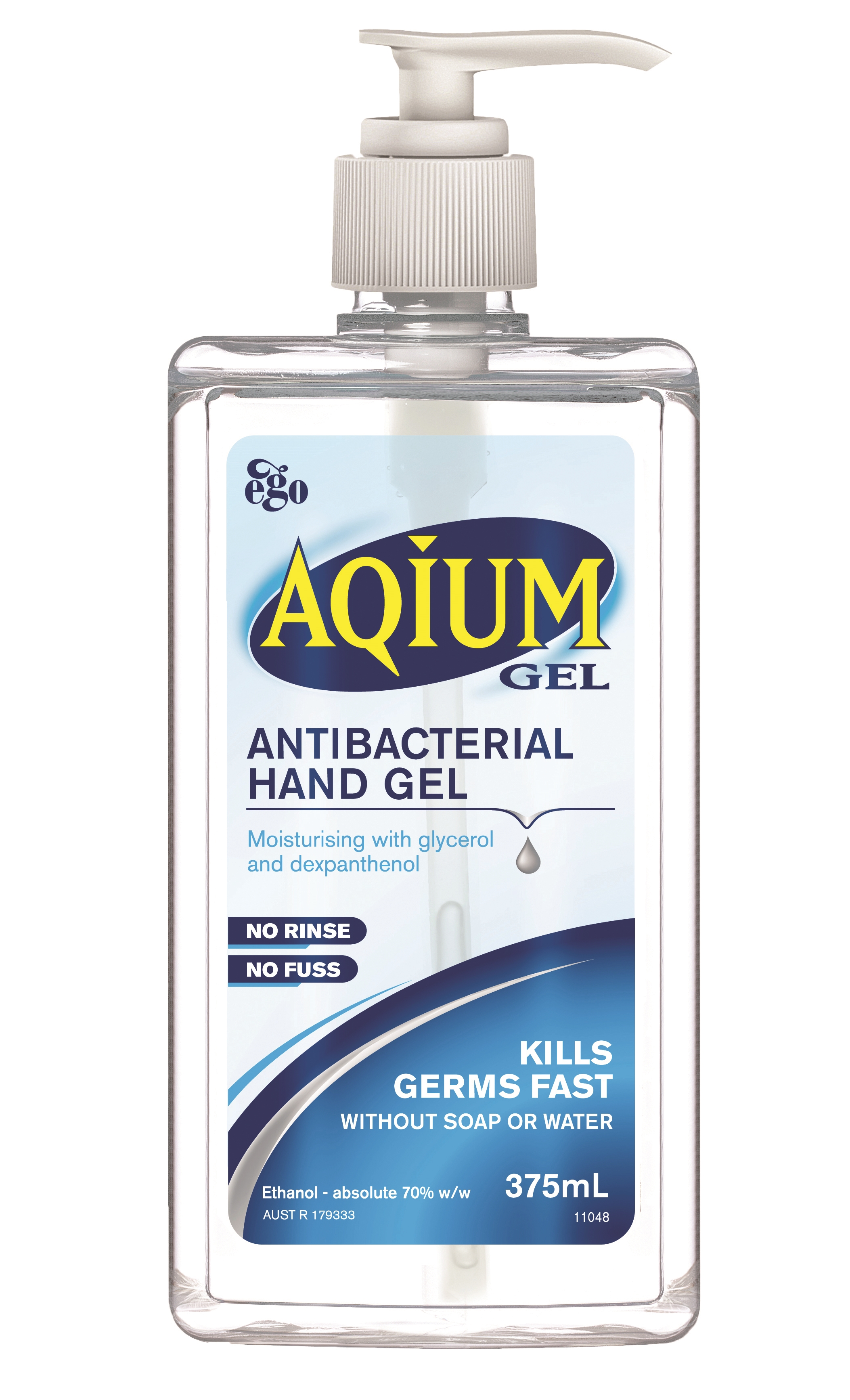 EgoAqiumHandGelAnti-BacterialPumpPack375Ml