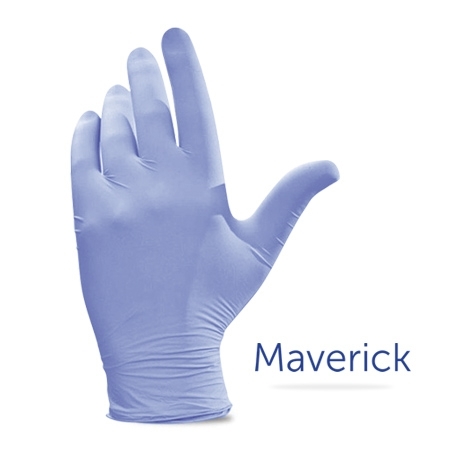 GloveonMaverickLCNitrileExamGlovePFBlueLarge100S