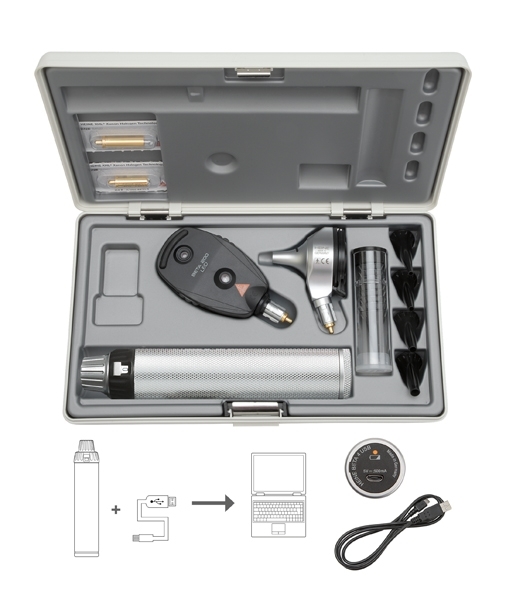 HEINEBETALEDDiagnosticSetWith35VBETA400OtoscopeBETA200Ophthalmoscope%2cBETA4USBLi-IonRechargeableHandle%2cUSBCordWallPlug