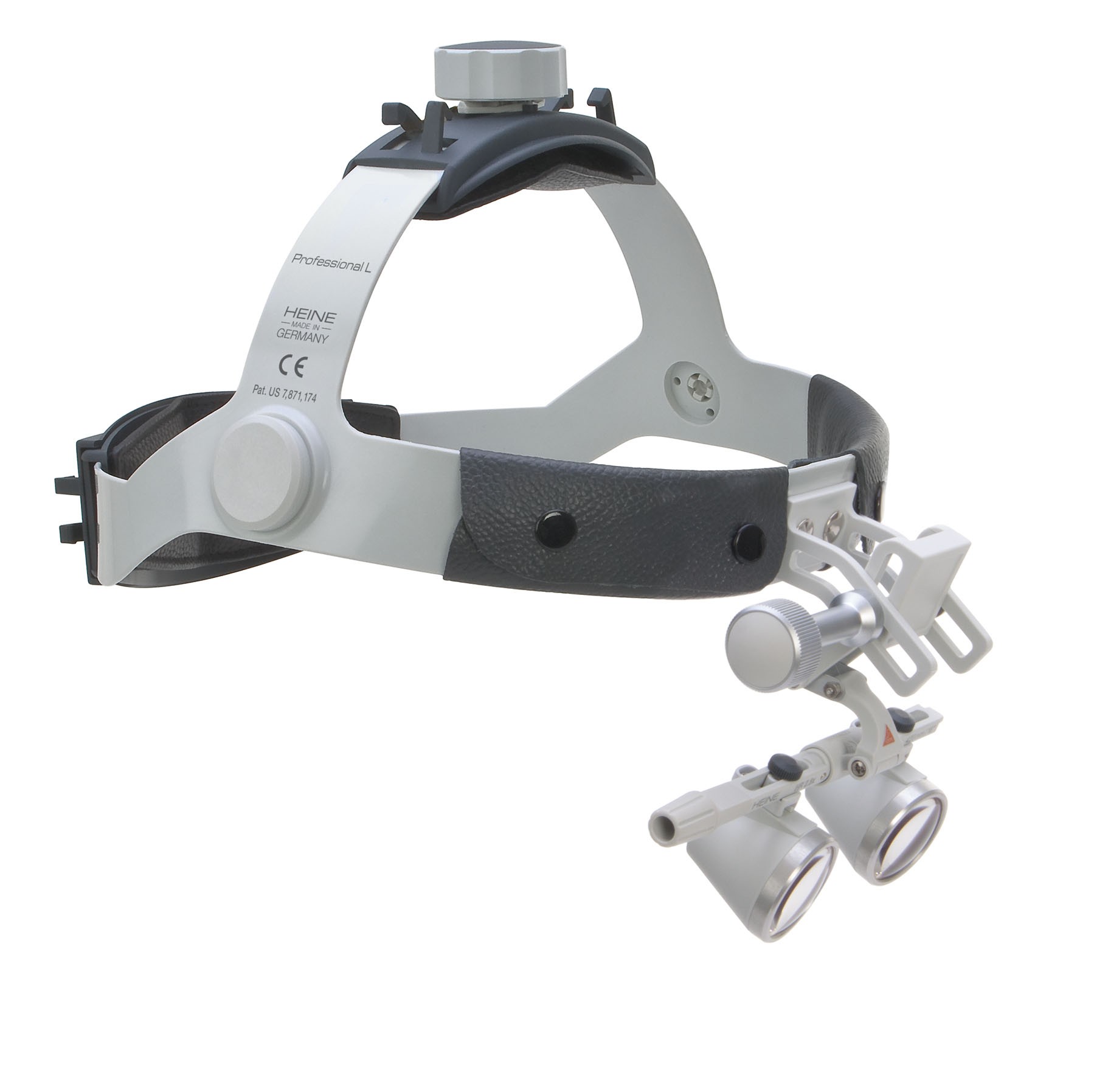 HEINE HR Binocular Loupe Set 2.5x/420mm on Professional L Headband with i-View mount without S-Guard Lenses