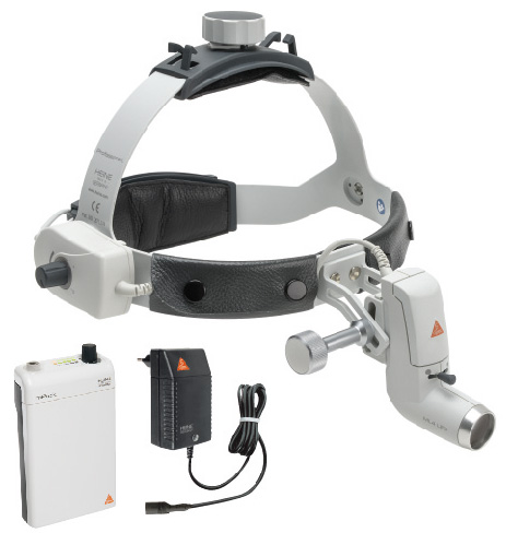 HEINE ML4 LED Headlight on Professional L Headband with mPack & Plug-in Charger