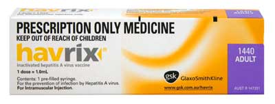 Havrix *S4* 1ml Prefilled Syringe.