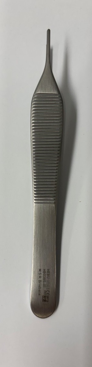 Hebu Adson Tissue Forceps 12cm 1:2 Teeth with Cross-Serrated Platform