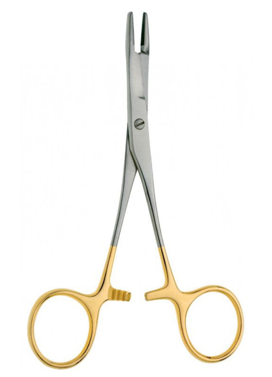 Hebu Baby Olsen Hegar Needleholder 11.5cm with 0.3mm Pitch Micro Serrated TC Jaws 