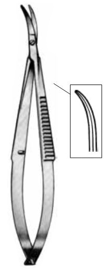 Hebu Castroviejo Scissors Curved 10cm with Blunt Points