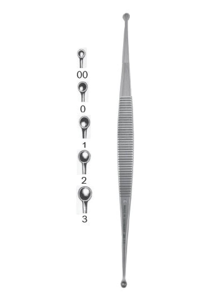 Hebu Martini Double-Ended Bone Curette 13.5cm 0/1