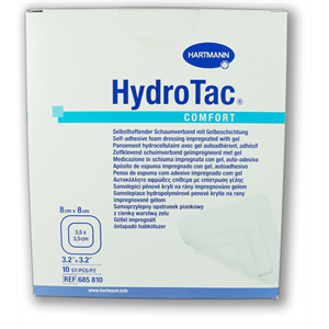 HydrotacComfortFoamDressing8CmX8CmBoxOf10