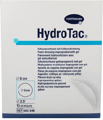 HydroTac Round 6cm Foam Dressing. Box of 10