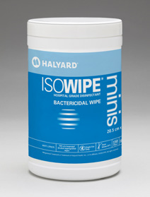 IsowipeMinisBactericidalWipesInPlasticDispenserTub150S21CmX14Cm