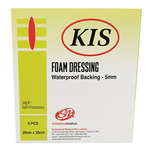 KISFoamDressing20CmX20Cm%2cNon-Border%2cNon-Adhesive%2cBoxOf5(5MmThickness)