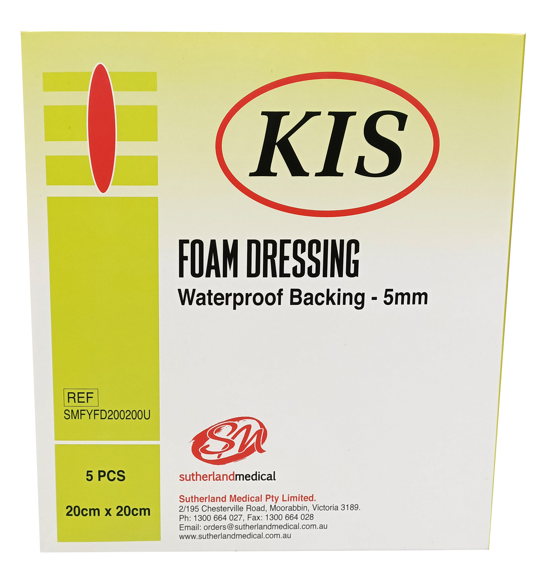 KISFoamDressing20CmX20Cm%2cNon-Border%2cNon-Adhesive%2cBoxOf5(5MmThickness)