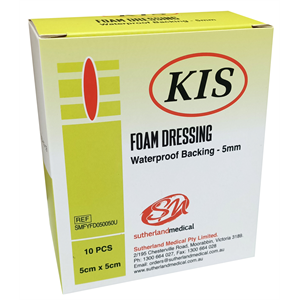 KISFoamDressing5CmX5Cm%2cNon-Border%2cNon-Adhesive%2cBoxOf10(5MmThickness)