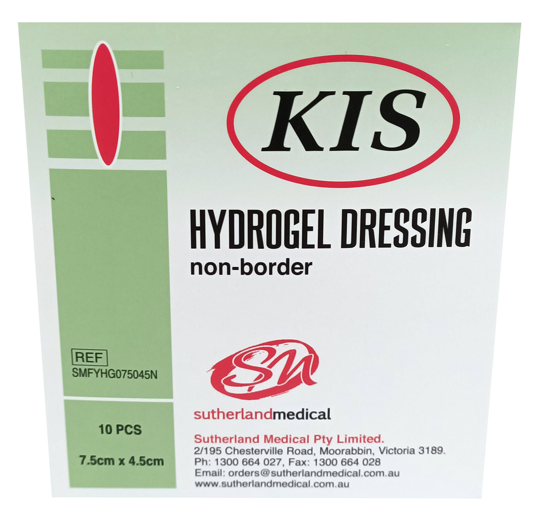 KISHydrogelDressing75CmX45CmNon-BorderBoxOf10