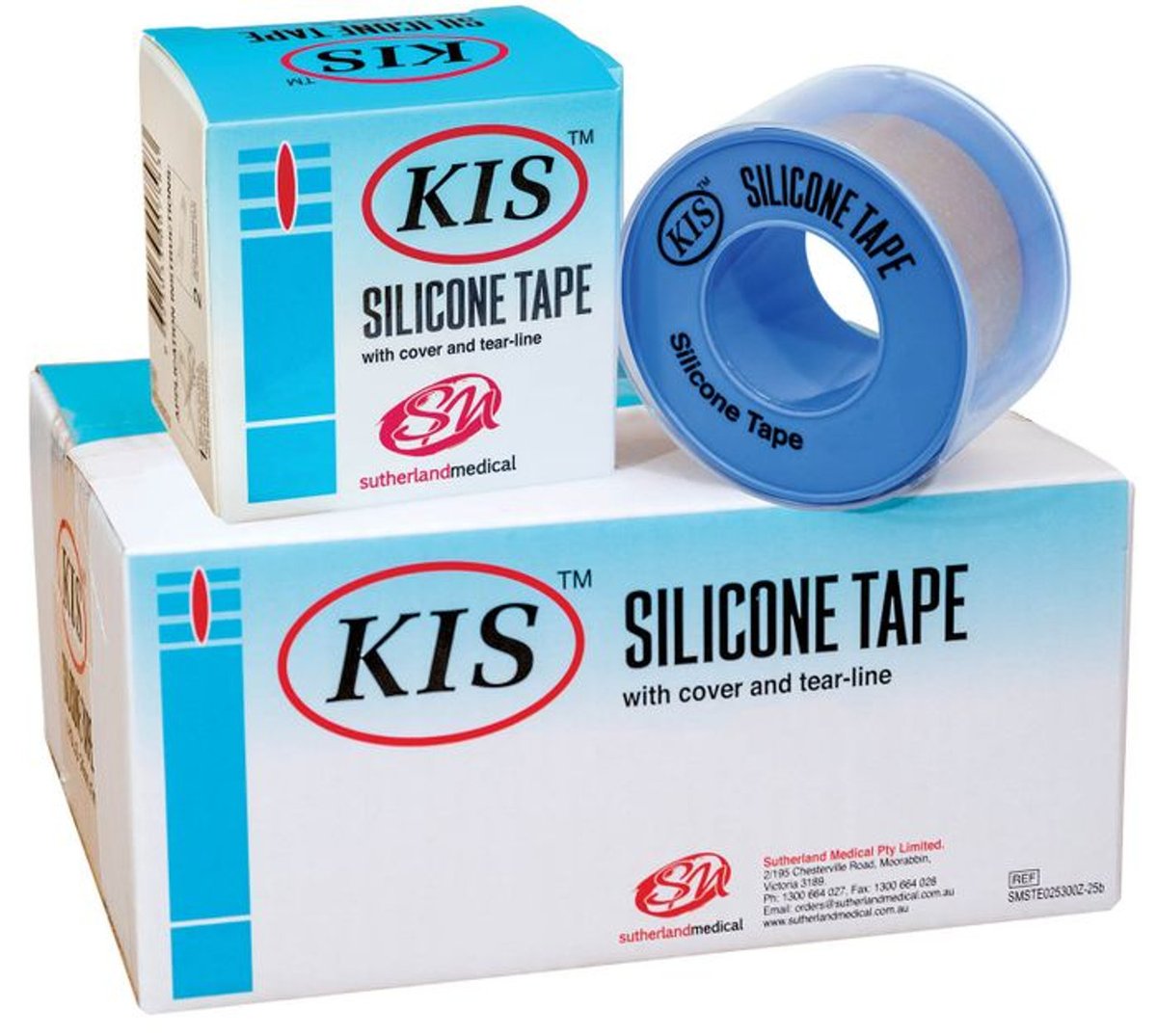 KIS Silicone Tape 5cm x 1.5m, Box of 6 Rolls.