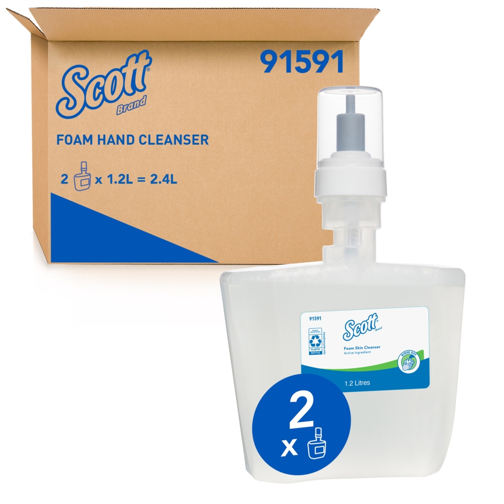Kleenex Luxury Foam Fragrance and Dye-free Skin Cleanser. 2 x 1.2L Bottles
