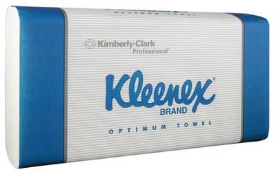 Kleenex Optimum Interleaved Hand Towel 24cm x 30.5cm. Box of 20 Packs of 120 Sheets