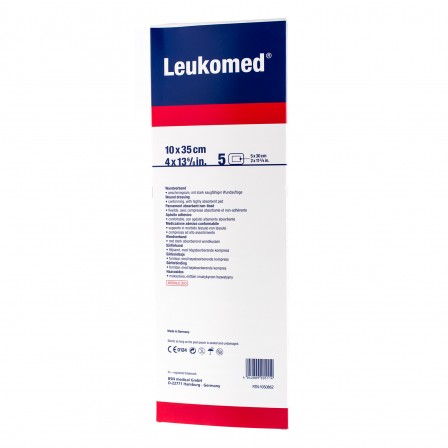 Leukomed Soft Non-Woven Island Dressing 10cm x 35cm White. Box of 50