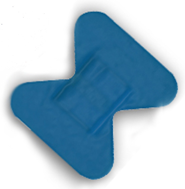 Leukoplast Detectable Blue Anchor Fingertip Strips 75mm x 38mm. Pack of 50