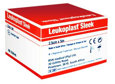 Leukoplast Sleek Tape 2.5cm x 5m Roll (contains latex)