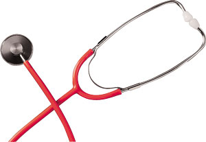 Liberty Single Head Stethoscope with Zip Case - Red