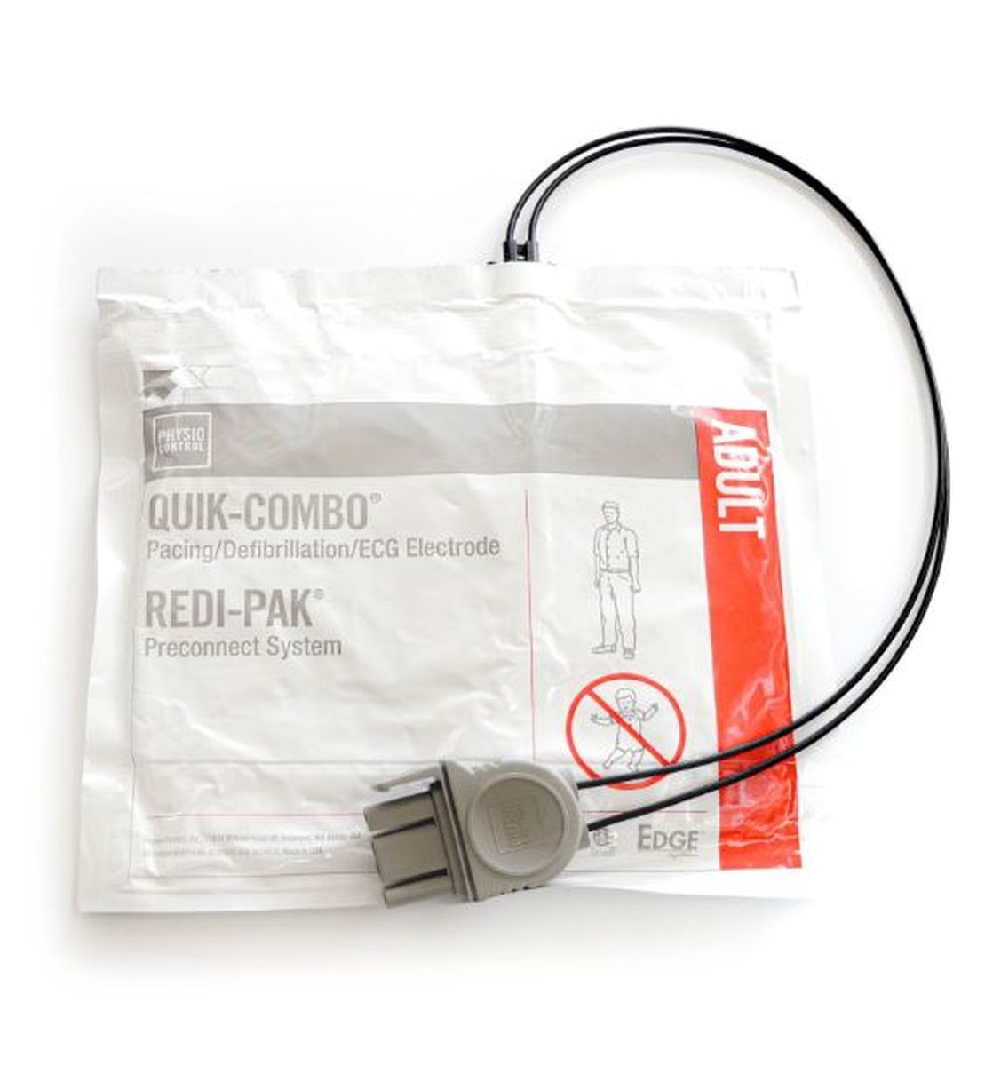 LifePak EDGE System Defibrillator Pads with QUIK-COMBO Connect REDI-PAK Pre-connect- Adult Pair