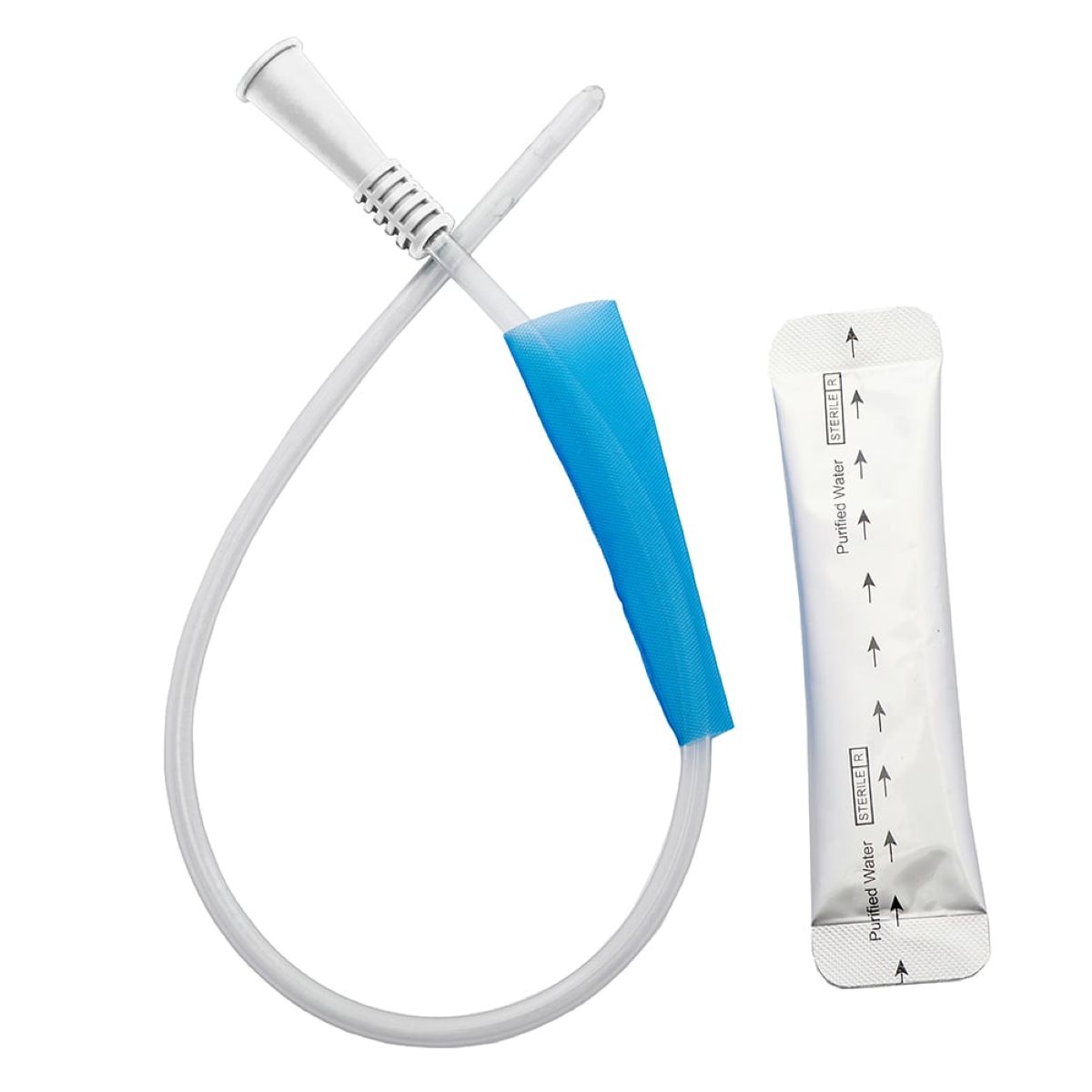 MMD Nelaton Male Catheter Hydrophillic Coated with Water Sachet 12FG x 40cm. Box of 25