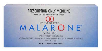 Malarone *S4* Adult Malaria Tablets. Pack of 12. Atovaquone/ Proguanil Hydrochloride
