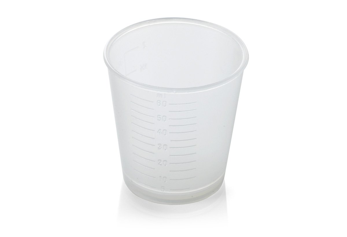 Medicine Measure Graduated, Clear Plastic 60ml