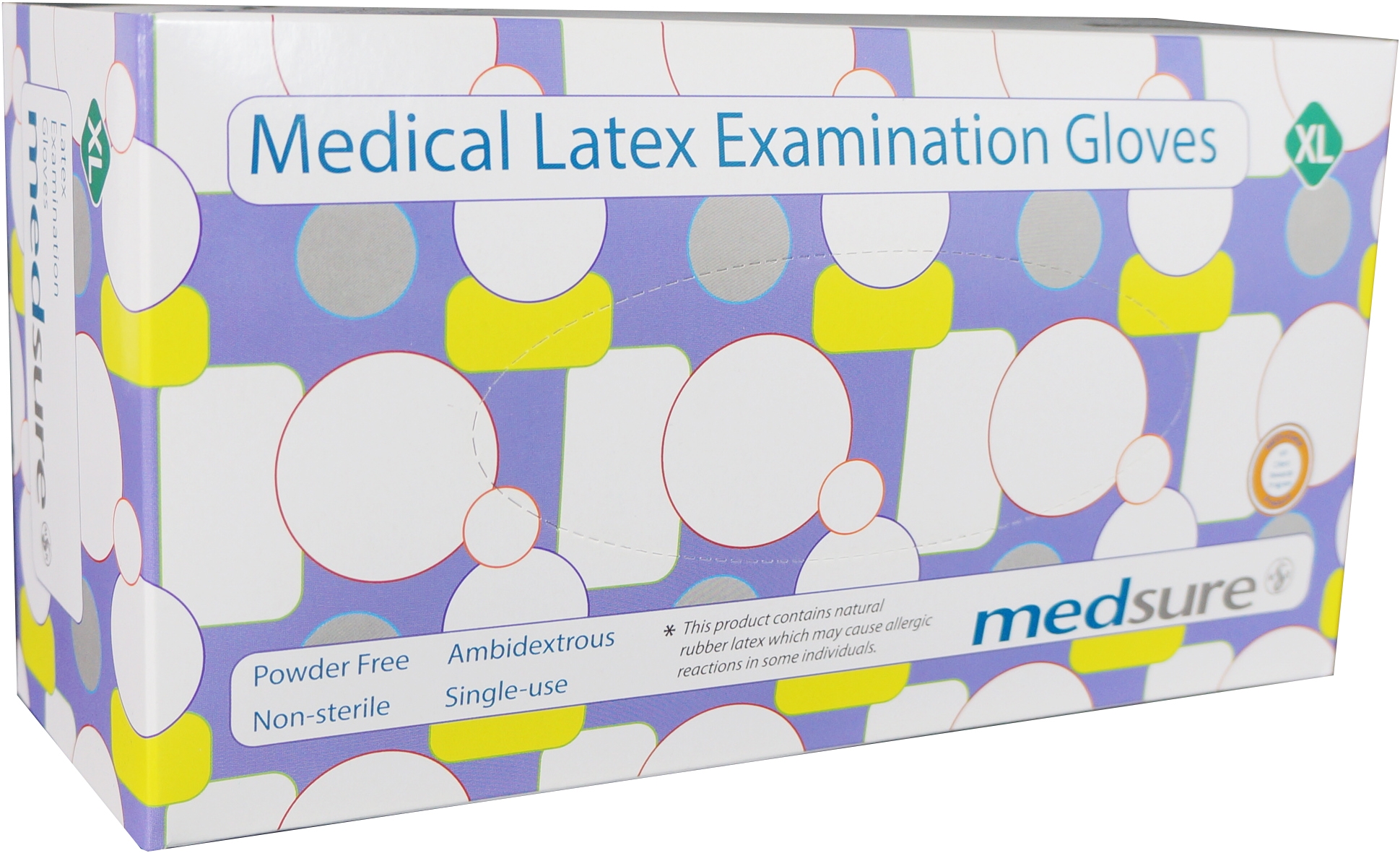 MedsureLatexGlovesPowder-FreeExtraLargeBoxOf100