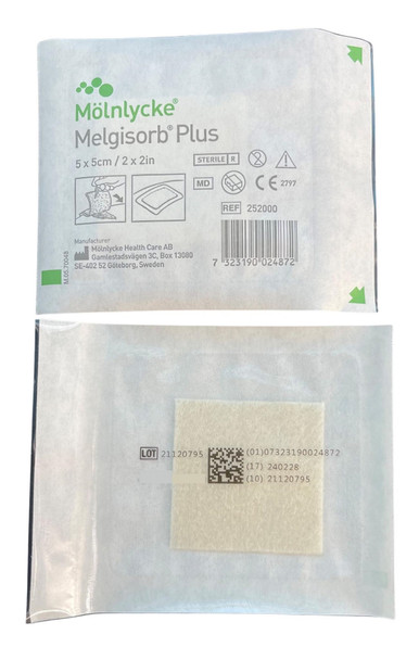 Melgisorb Plus 5cm x 5cm Box of 10