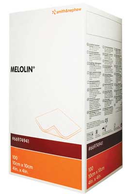 Melolin 10cm x 10cm Sterile Dressing. Box of 100