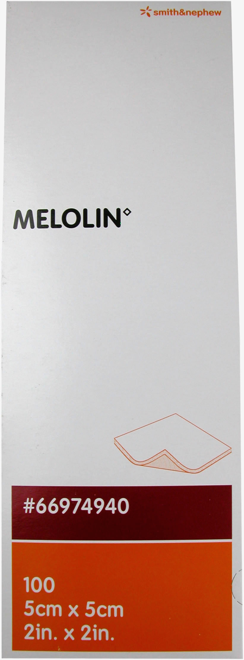 Melolin 5cm x 5cm Sterile Dressing. Box of 100