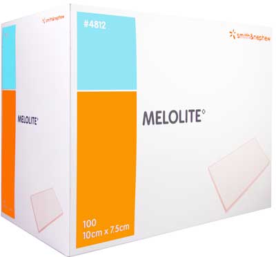 Melolite Low-adherent Dressing 7.5cm x 10cm. Box of 100