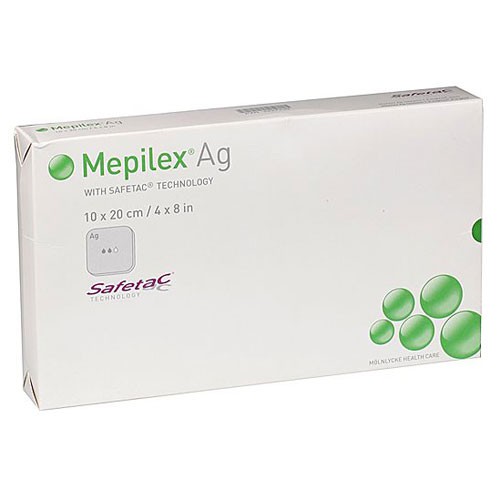 MepilexAgAntimicrobialFoamDressing10CmX20CmBoxOf5