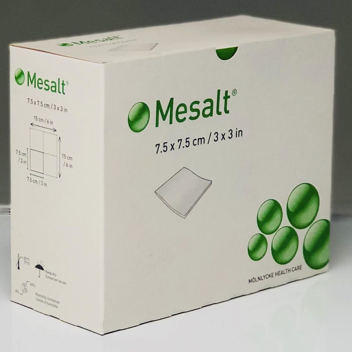 Mesalt Dressing 7.5cm x 7.5cm. Box of 30