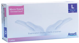 Micro-Touch DermaClean Exam Gloves Powder Free Large. Box of 100