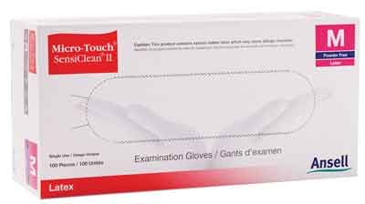 Micro-Touch SensiClean II Exam Gloves Powder Free Small. Box of 100