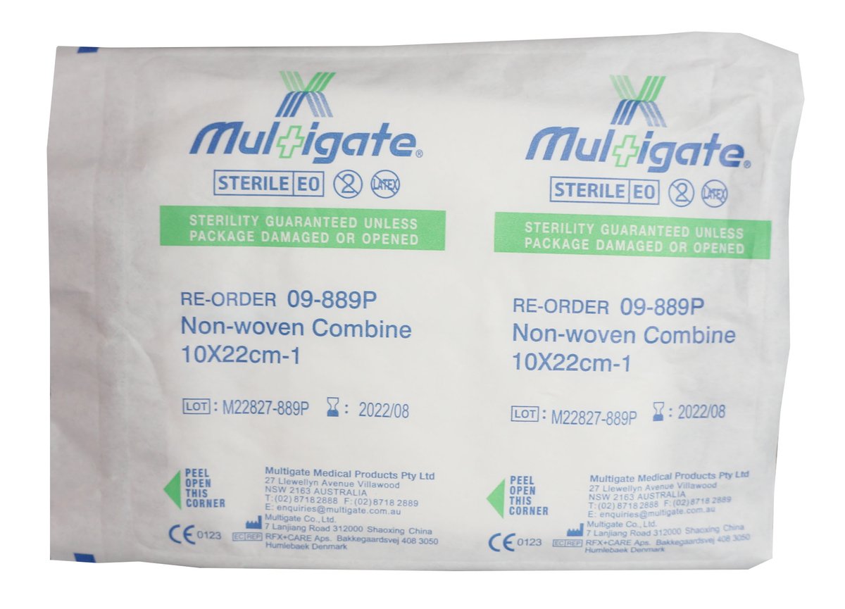 Multigate Combine Dressing Pad Sterile 10cm x 22cm. Box of 50