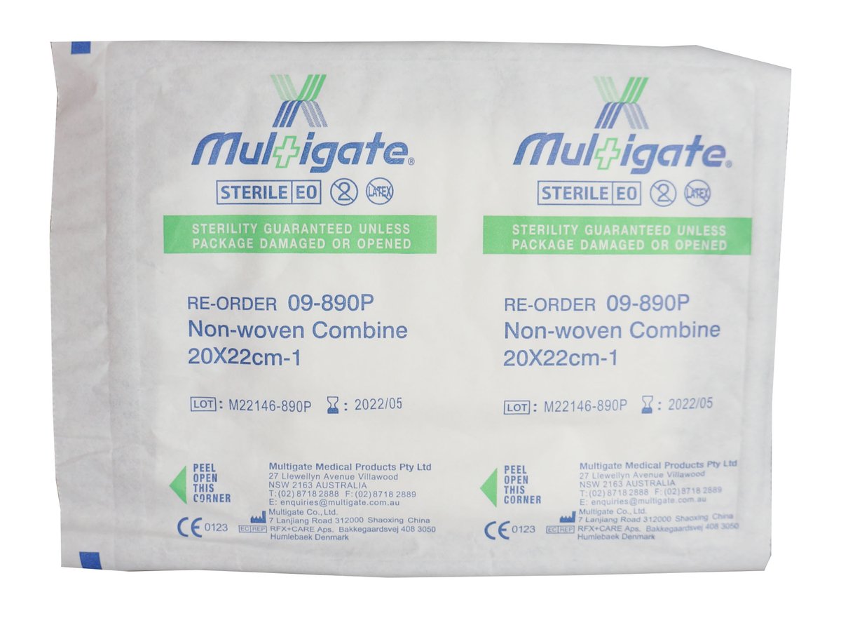 Multigate Combine Dressing Pad Sterile 20cm x 22cm. Box of 50