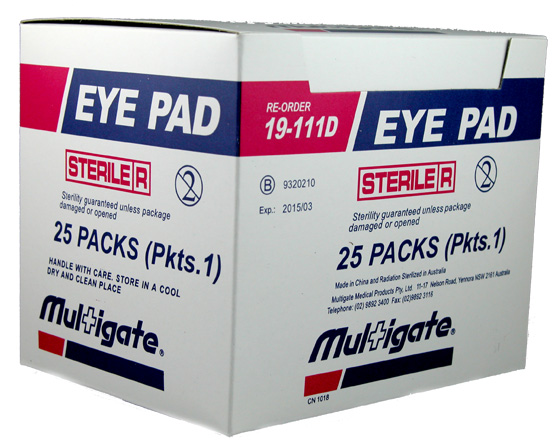 Multigate Eye Pads with Crimped Edges Sterile. Dispenser Pack of 25
