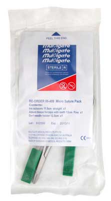 Multigate Medical Micro Suture Pack. Sterile, Single