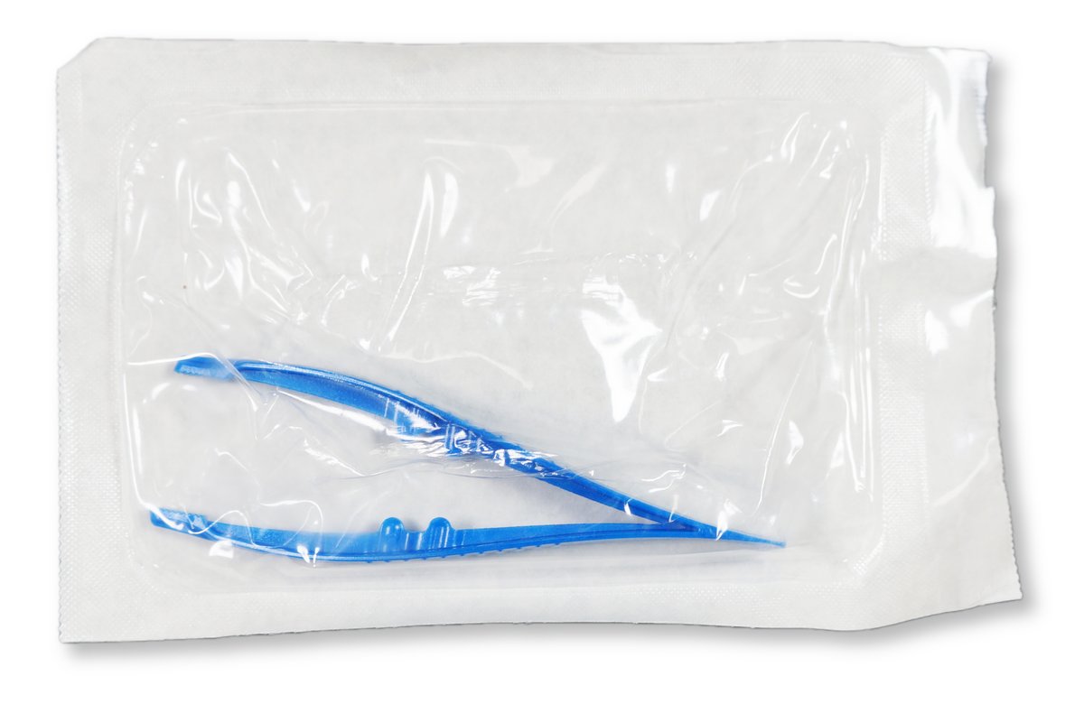 Multigate Plastic Dressing Forceps Aqua-Blue 10.7cm Sterile, Pack of One