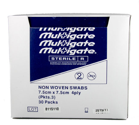 MultigateSterileNillinNon-WovenSwabs75CmX75Cm30PacksOf3