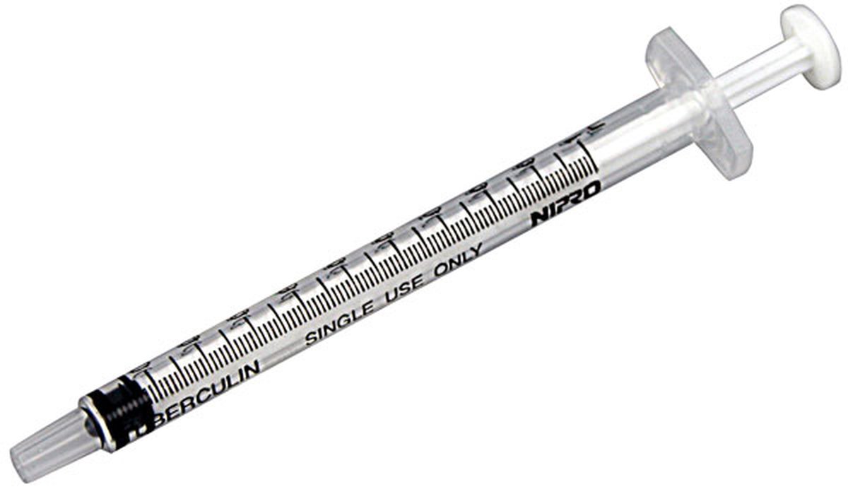 Nipro Syringe 1ml Luer Slip Tuberculin. Box of 100   