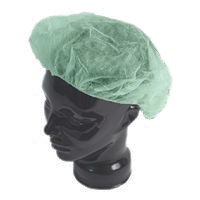 OWEAR Bouffant Round Cap Green. Box of 250