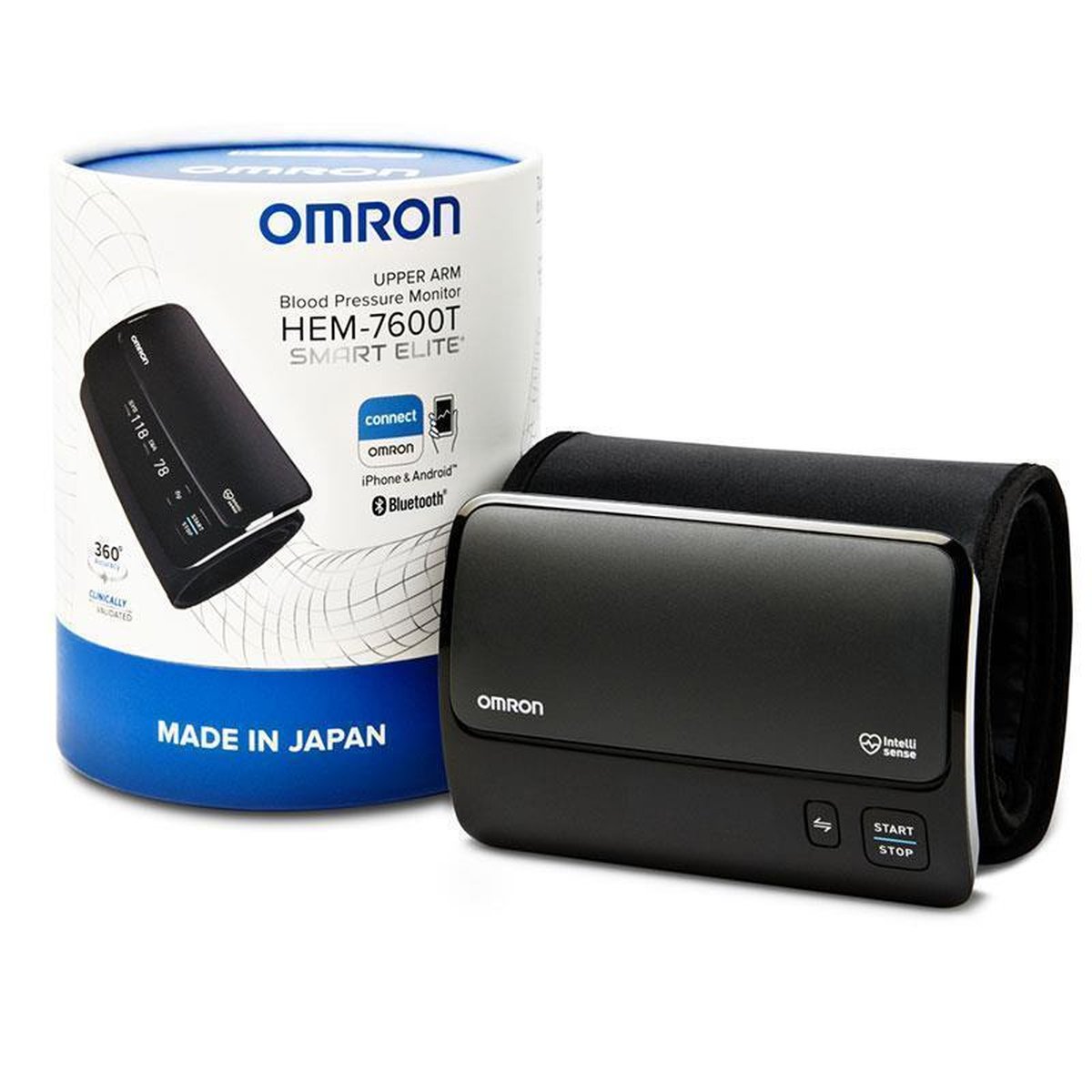Omron HEM7600T Bluetooth BP Monitor Smart Elite+ with Medium to Large Cuff