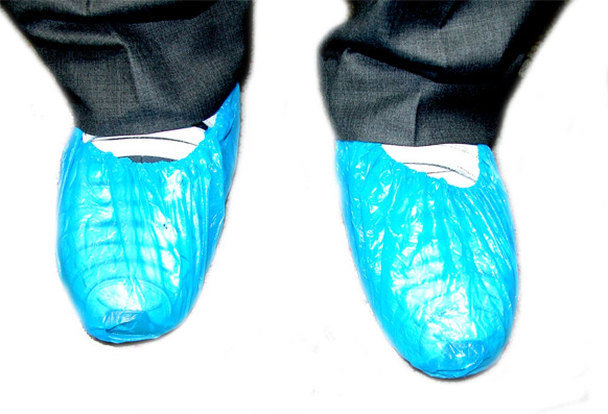 Owear Blue Waterproof Plastic Overshoe Covers. Pack of 100