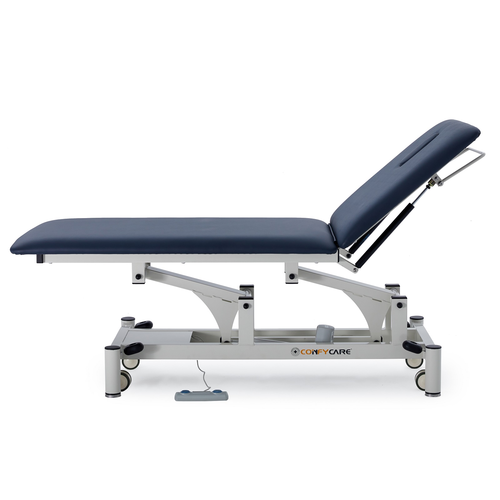 PacificMedical2SectionElectricHi-LoExamCouch%2cGreyUpholstery%2c71CmX195Cm250KgSWL%2cRetractableWheels