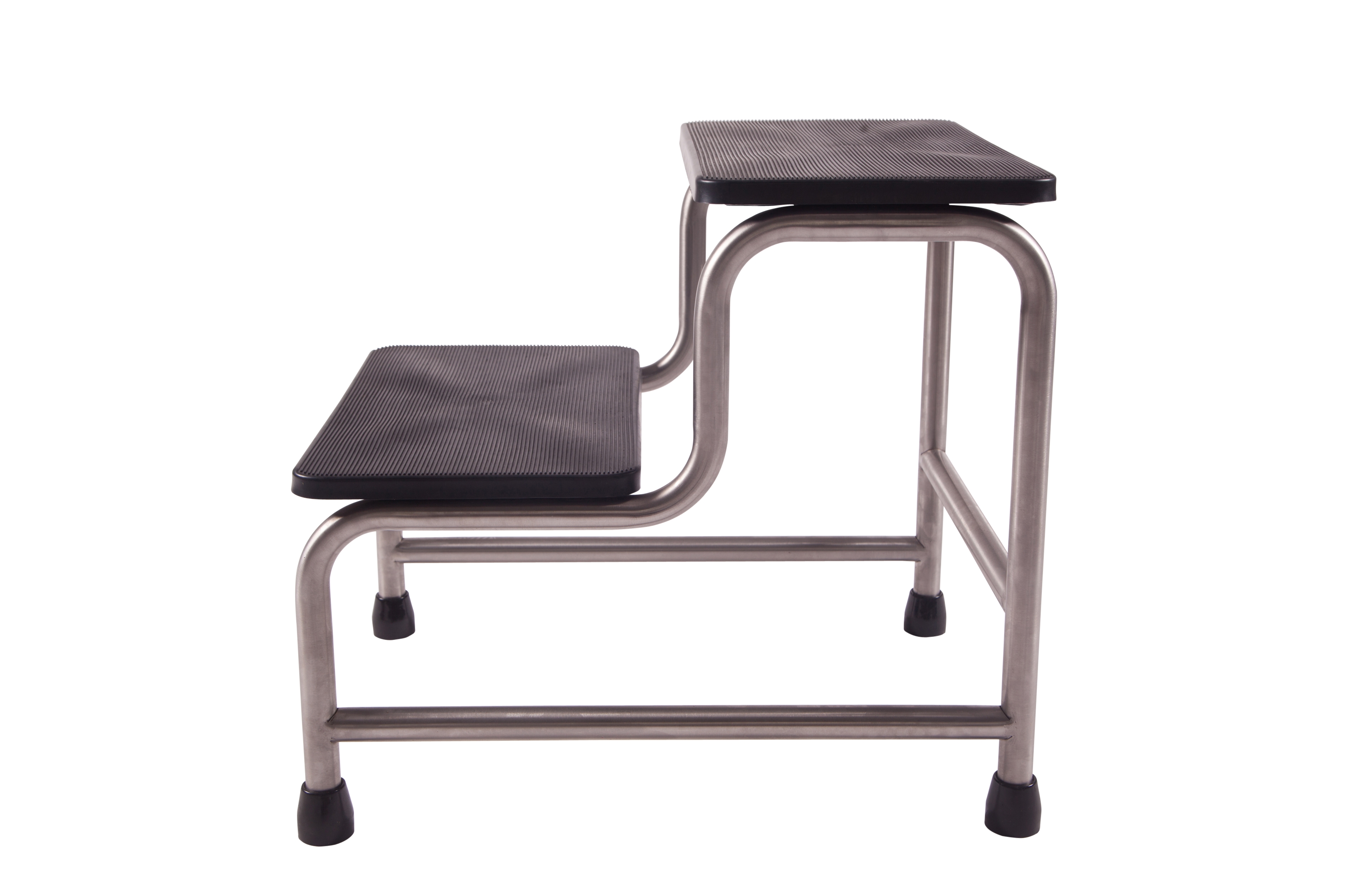 PacificMedicalDoubleStep-UpStool-BlackTopWithStainlessSteelFrame