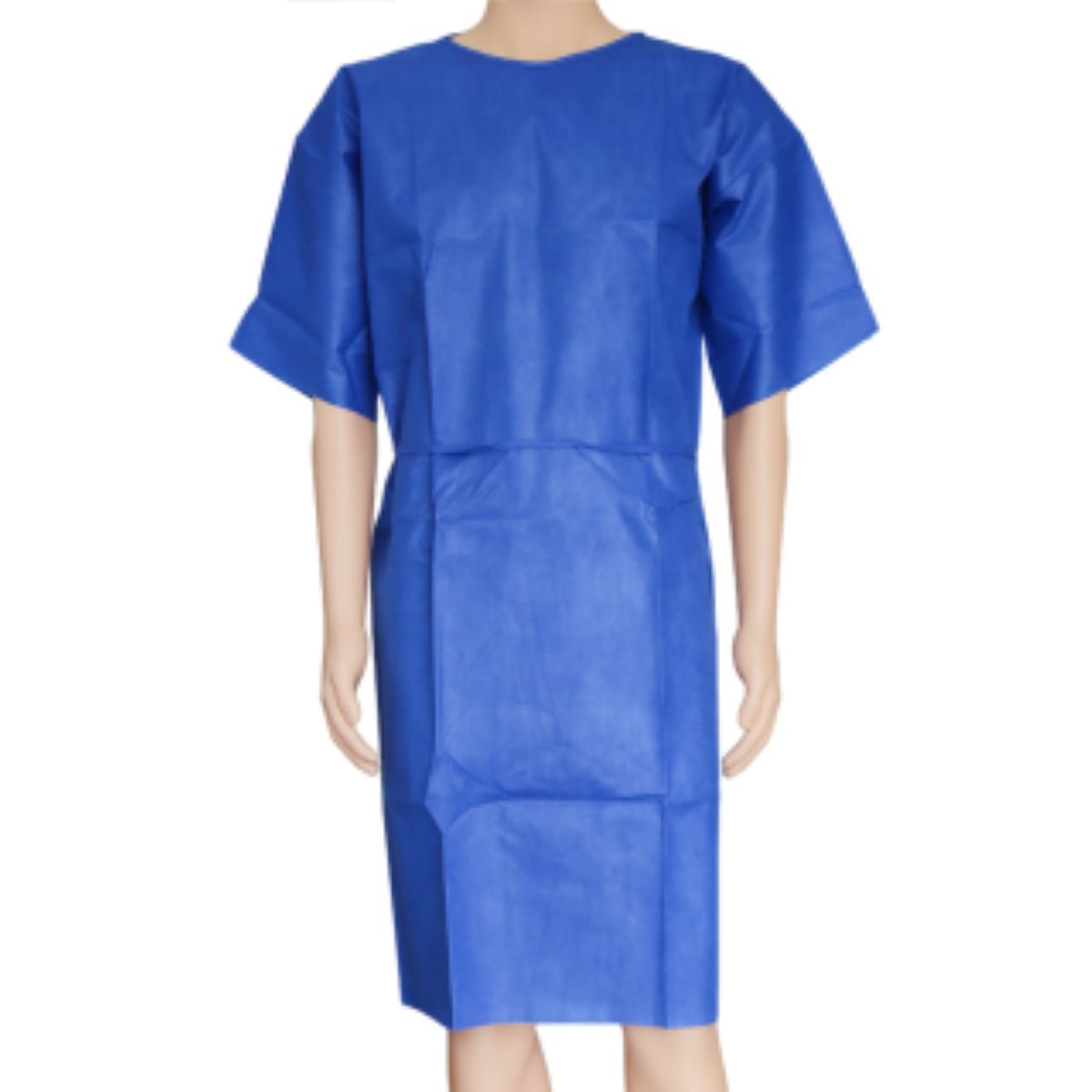 Pacific Medical Patient Modesty Gown with Short Sleeves Medium Blue. Box of 100